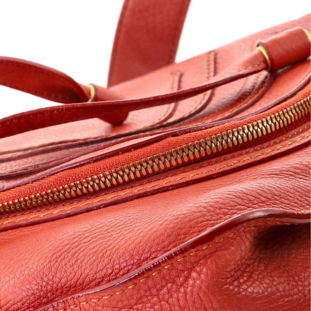 Chloe Marcie Zip Crossbody Bag Leather Medium Orange - Picture 6 of 8